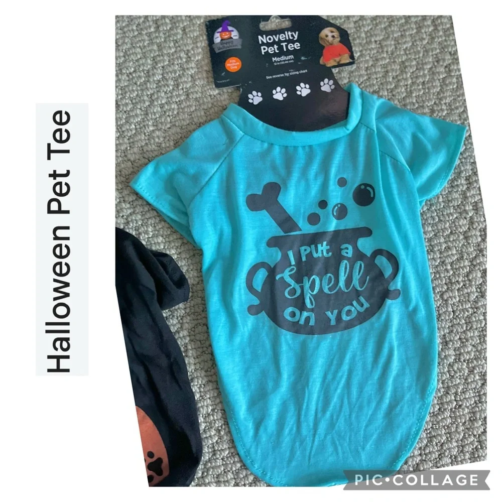 NWT Halloween Dog Shirts Bandana 4 Piece Bundle Size M